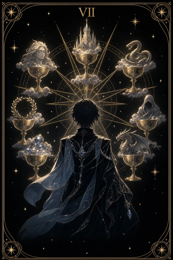 聖杯七 · 幻想 · 選擇 · 迷惑